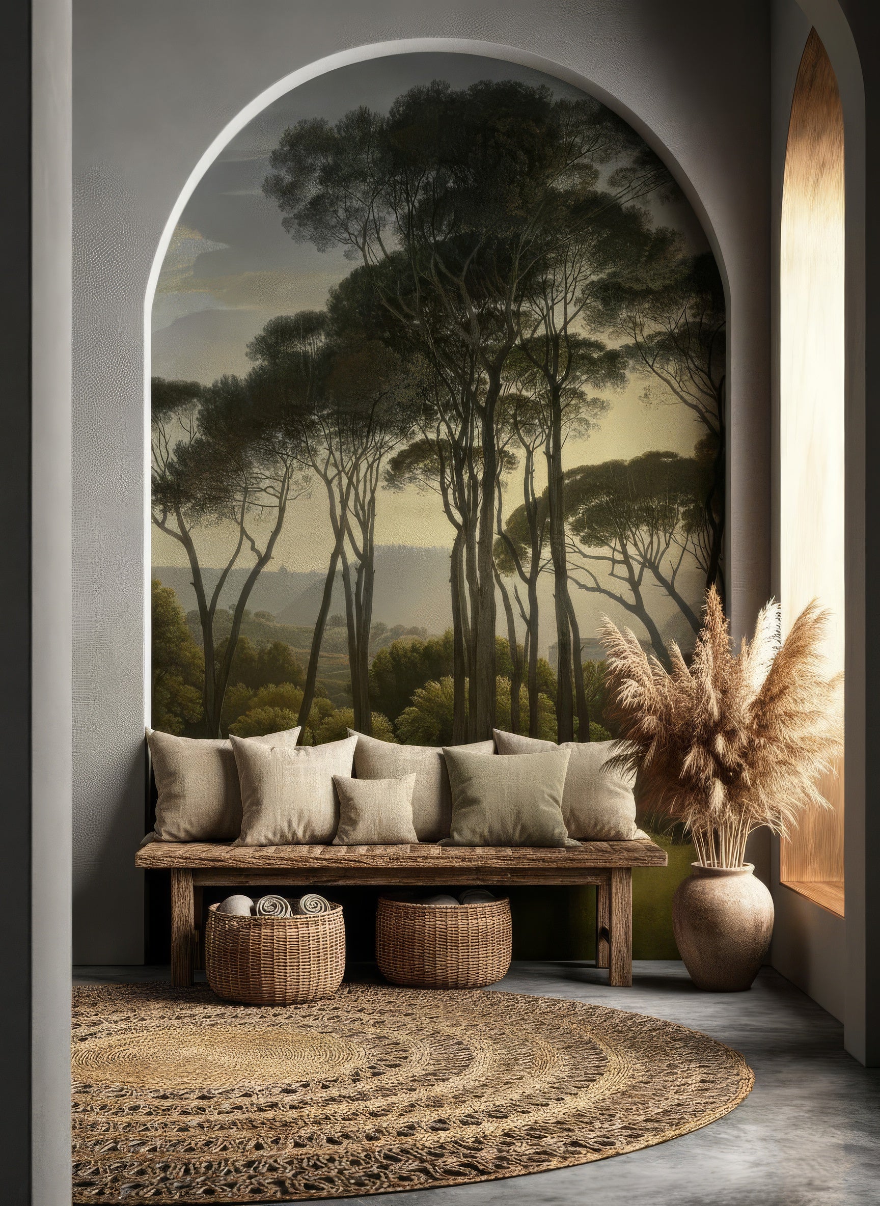 Vintage Moody Forest Landscape Peel & Stick Wallpaper