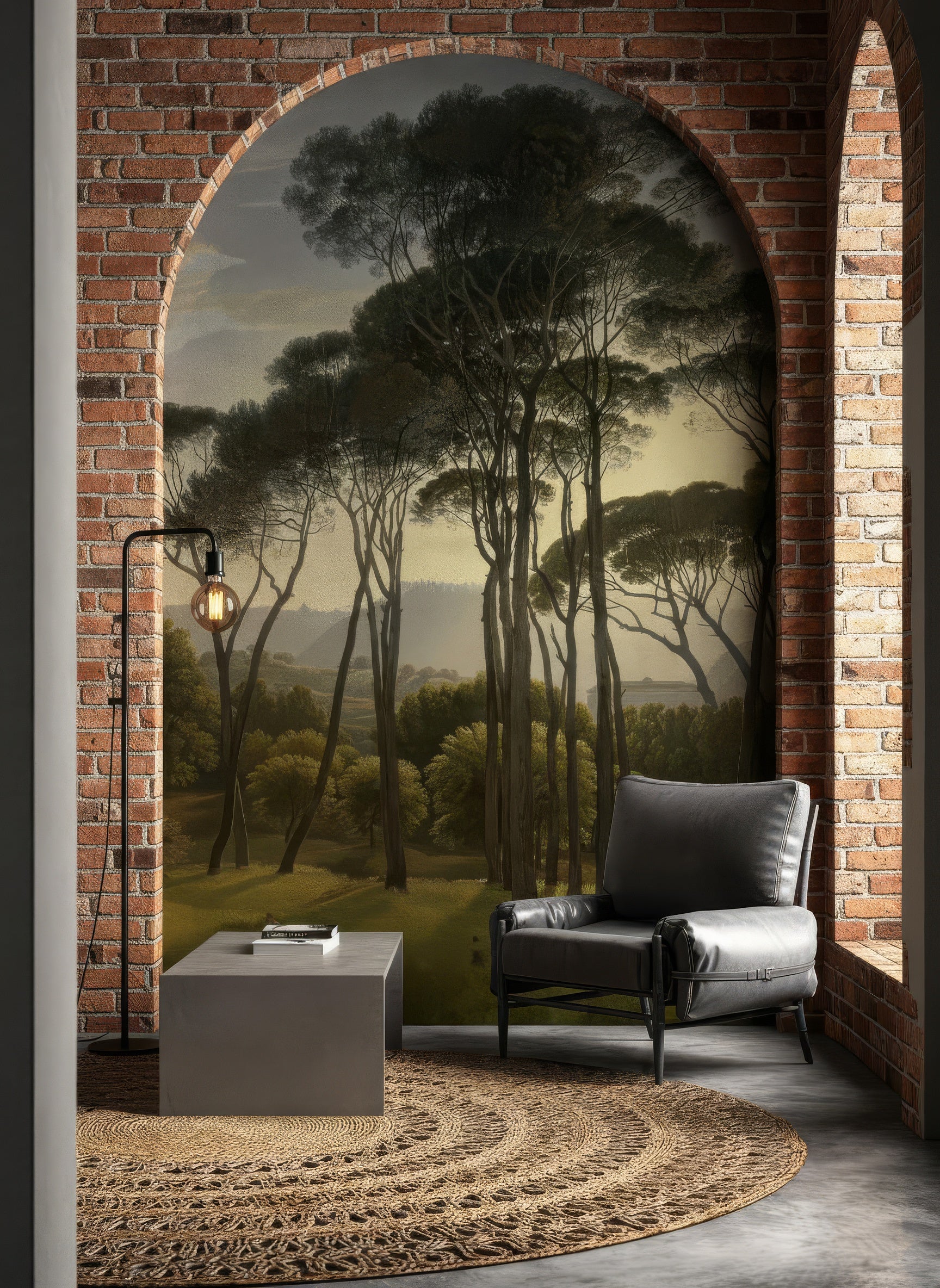 Vintage Moody Forest Landscape Peel & Stick Wallpaper