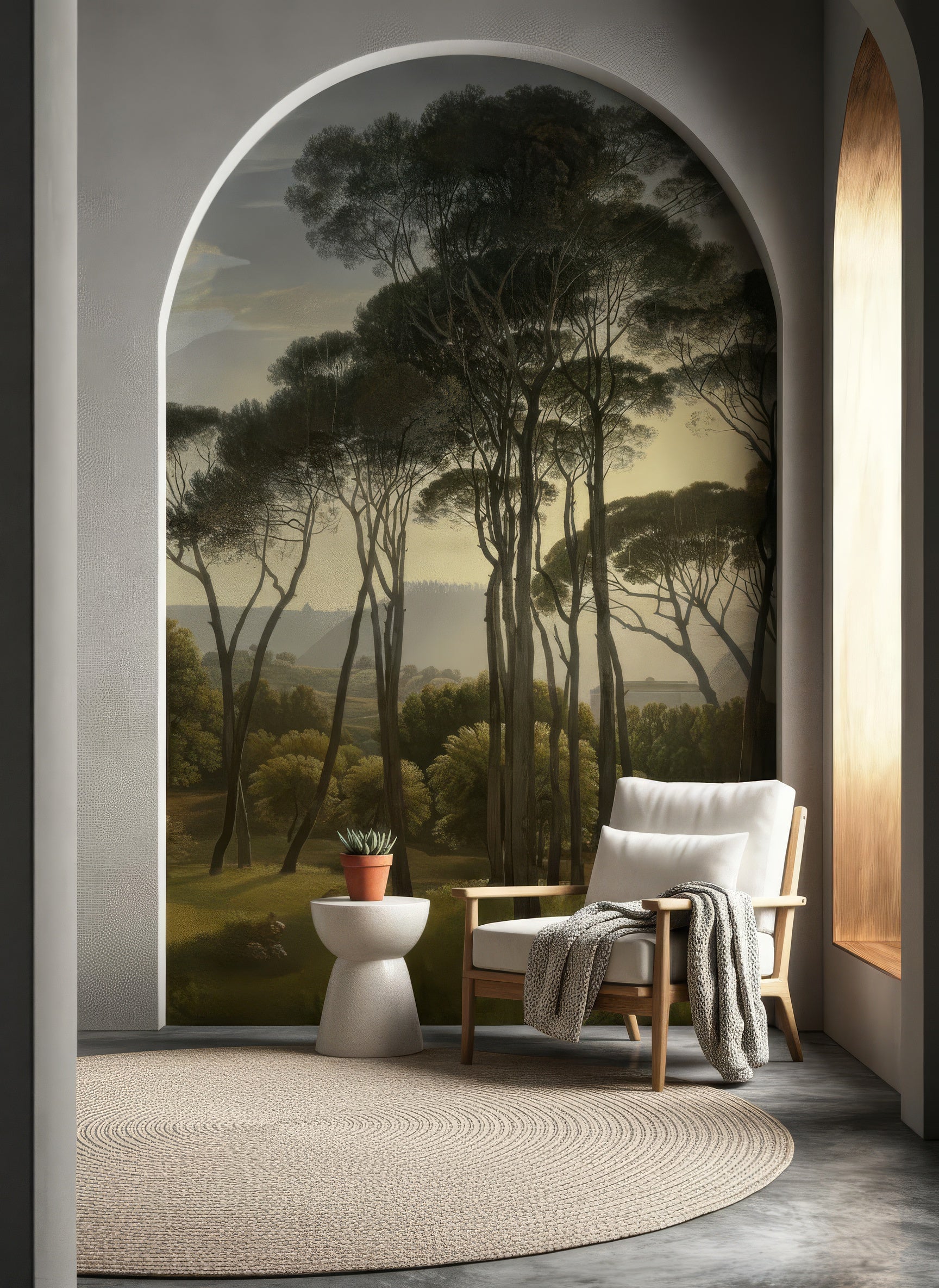 Vintage Moody Forest Landscape Peel & Stick Wallpaper