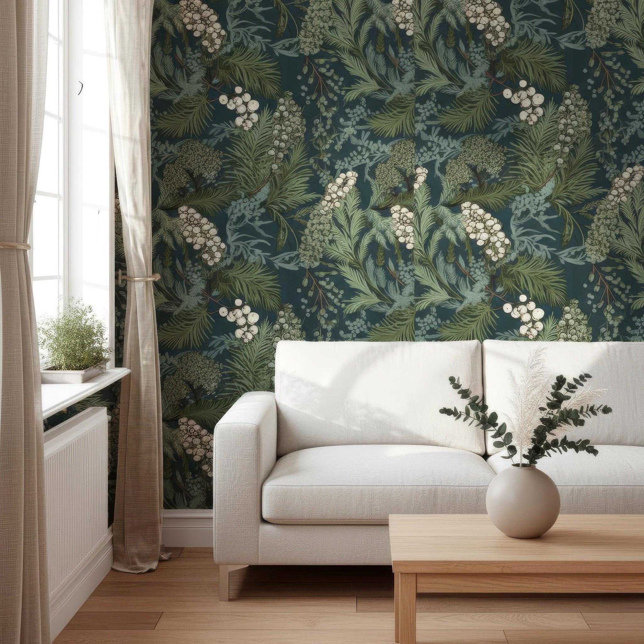 Vintage Fern Botanical Peel and Stick Wallpaper - Magical Forest Mural