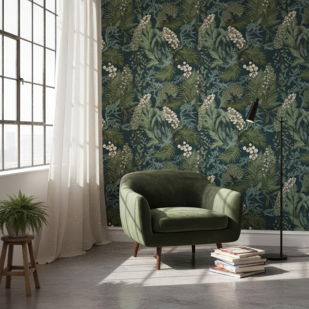 Vintage Fern Botanical Peel and Stick Wallpaper - Magical Forest Mural