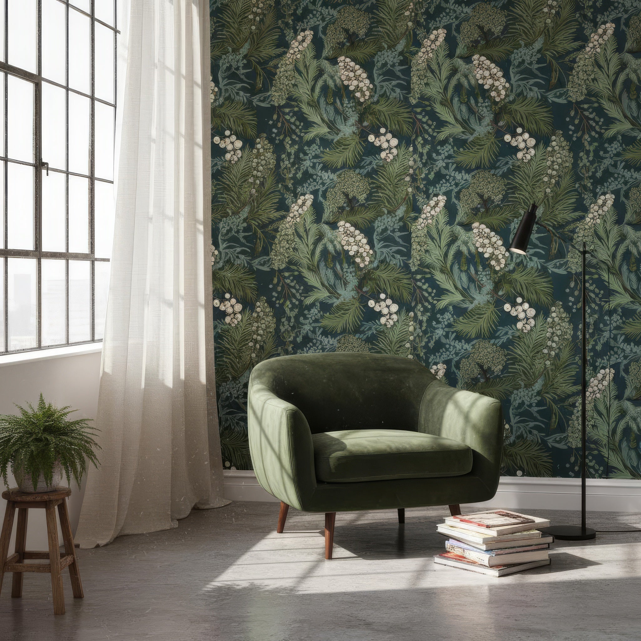 Vintage Fern Botanical Peel and Stick Wallpaper - Magical Forest Mural
