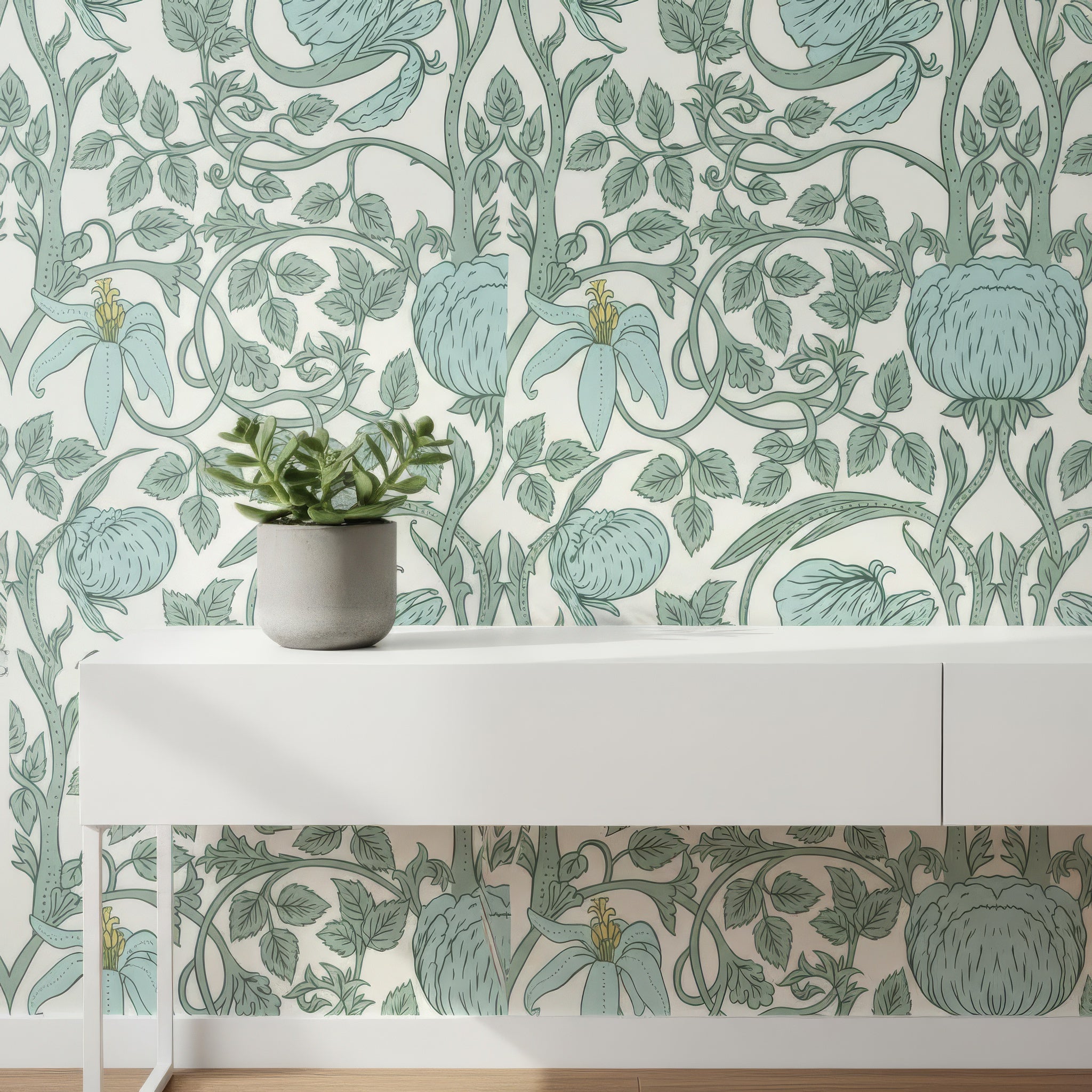 Peel and Stick Pastel Art Nouveau Removable Wallpaper for Home Decor