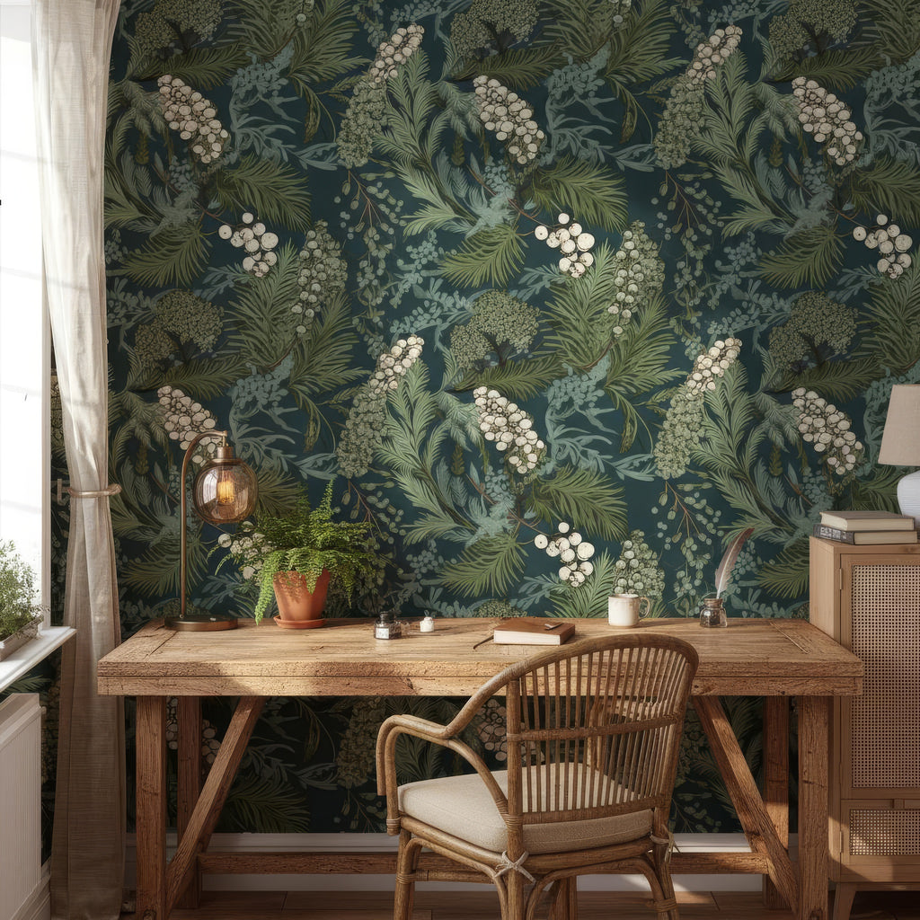 Vintage Fern Botanical Peel and Stick Wallpaper - Magical Forest Mural