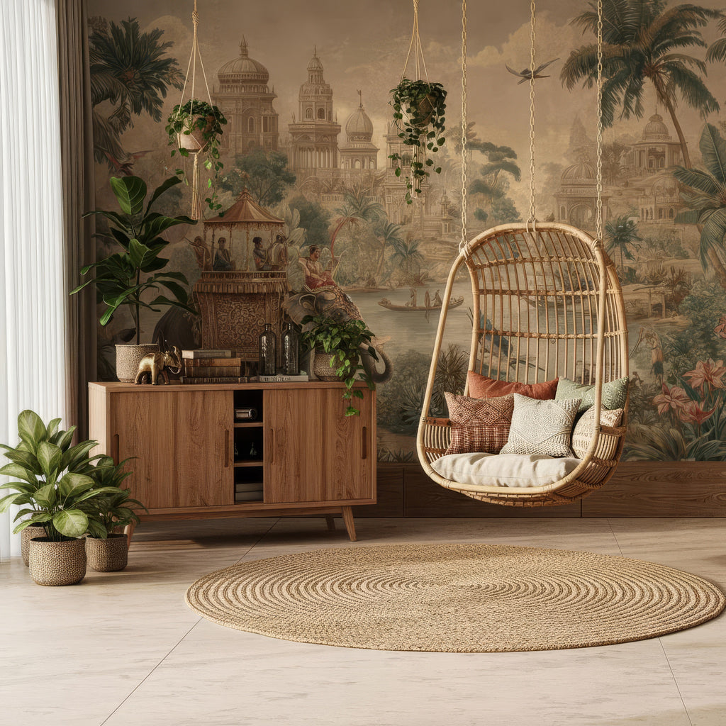 Elegant Elephant Palace Peel and Stick Wall Mural Wallpaper