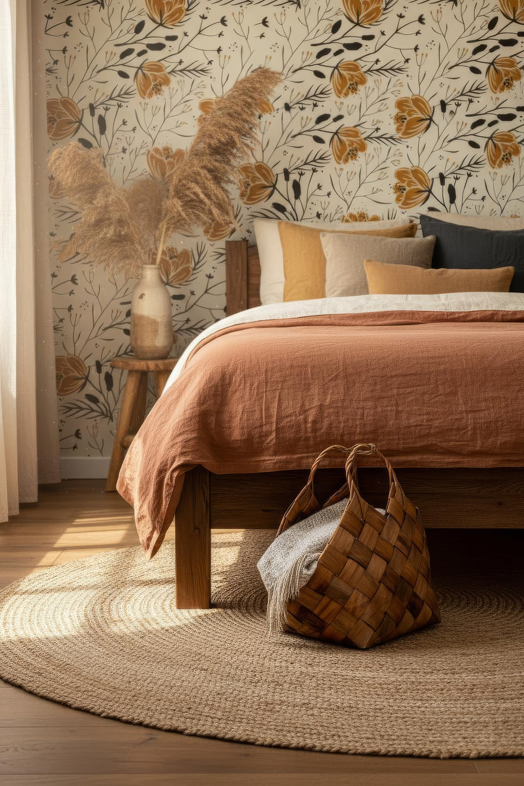 Tropical Palm Leaf Wallpaper - Peel & Stick Removable Wall Decor