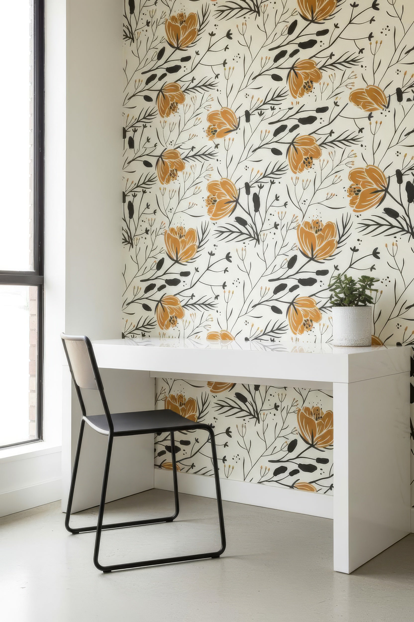 Tropical Palm Leaf Wallpaper - Peel & Stick Removable Wall Decor